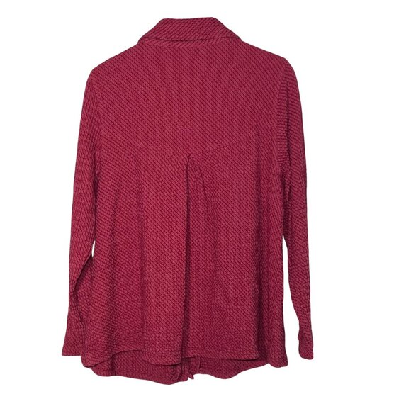 CMC Color Me Cotton Textured Knit Button Front Jacket Sz LG Pockets Lagenlook - Picture 2 of 7